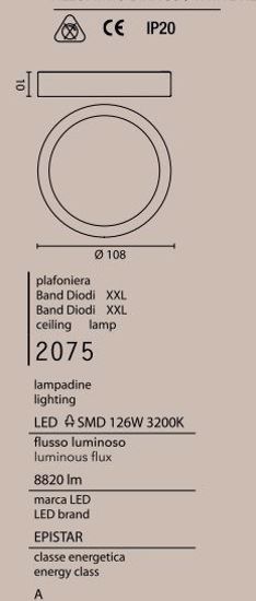 Plafoniera moderna led 108cm 126w 3200k cerchio bianco affralux band diodi