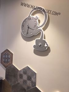 Orologio da parete per cucina moderna tazza grigio decorativo