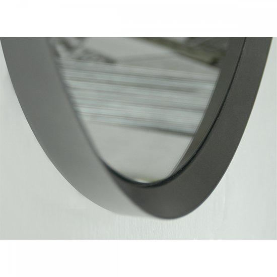Specchio da parete rotondo circolare cornice antracite moderno