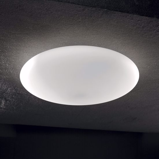 Plafoniera 60cm moderna luminosa design vetro bianco per soggiorno