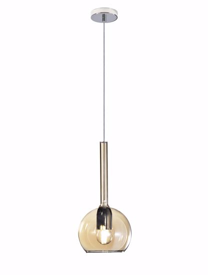 Lampadario pendente candie per isola cucina moderna sfera vetro ambra trasparente