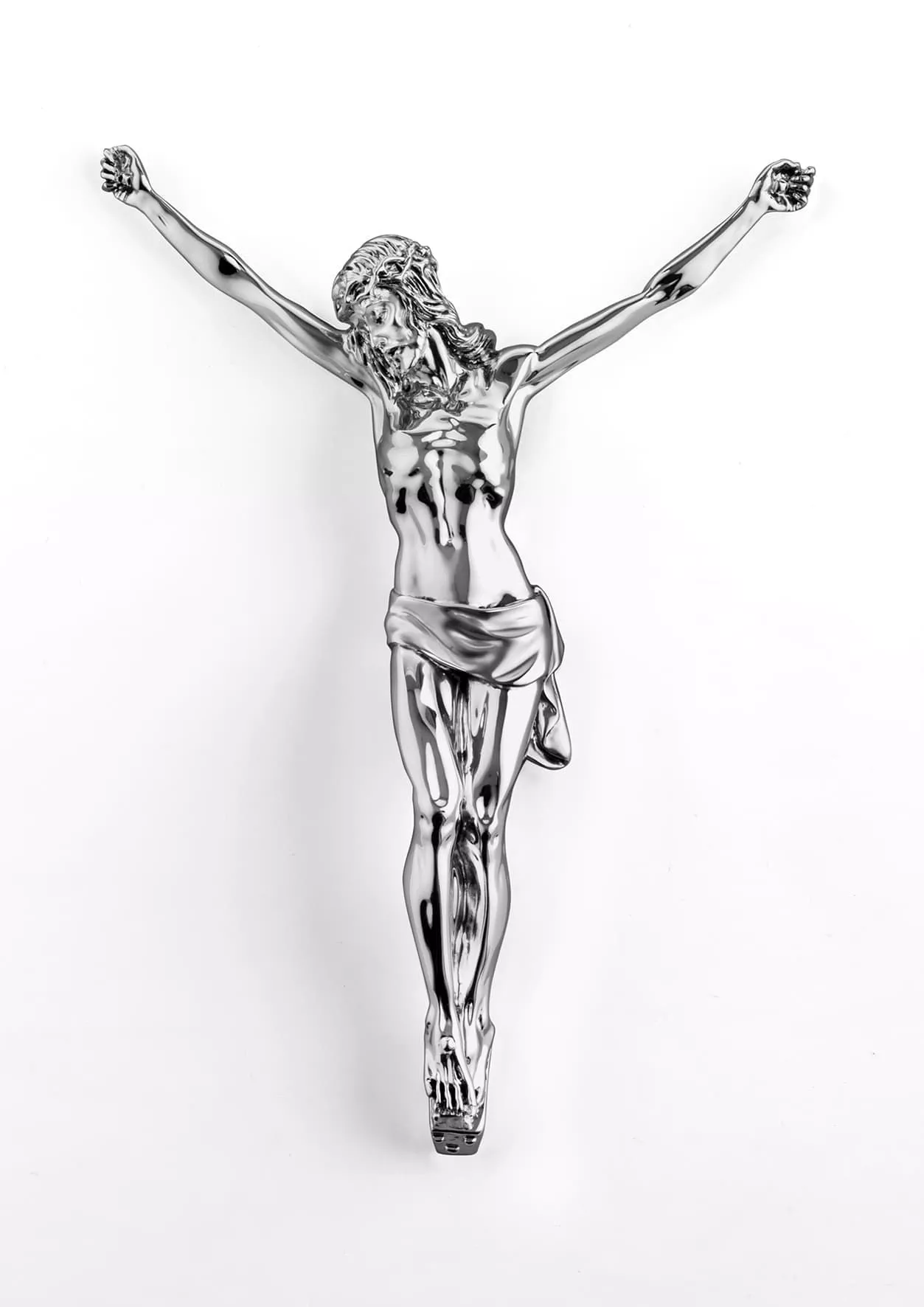 MAZZOLA LUCE Crocifisso Cristo da Parete 15x17cm Senza Croce Design Moderno marmorino Colore Argento Lucido MAZZOLA LUCE Crocifisso Cristo da Parete 15x17cm Senza Croce Design Moderno marmorino Colore Argento Lucido