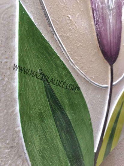 Quadretto moderno fiore tulipano 35x35