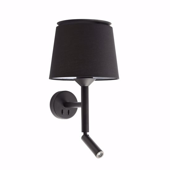 Applique lampada da parete per testata camera da letto tessuto e metallo