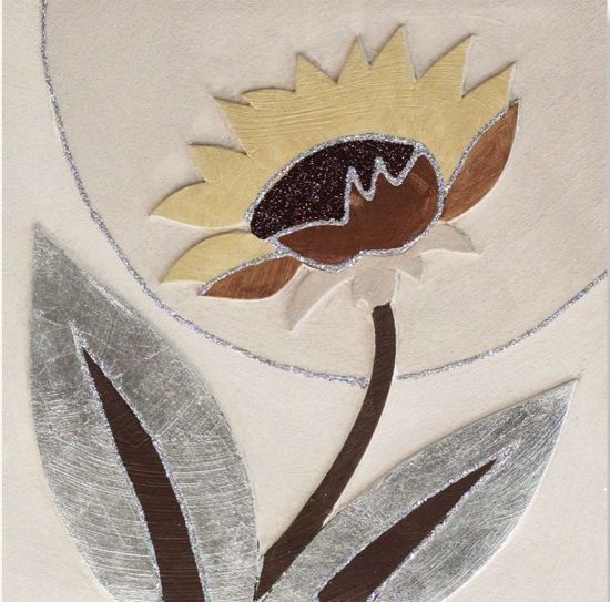 Quadretto floreale 35x35 decorato dipinto a mano