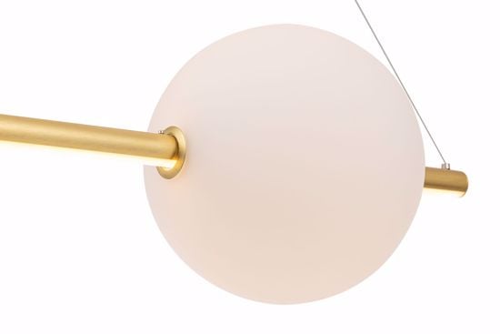 Lampadario design moderno oro sfera bianca led 30w 3000k