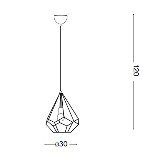 Ideal lux ampolla-3 sp1 nero lampadario per isola cucina minimalista