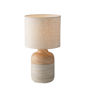 Lampada da tavolo abat jour ceramica paralume tessuto h41 cm per soggiorno