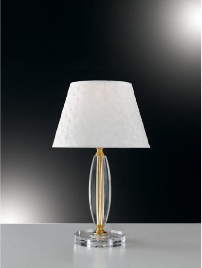Lampada da tavolo como'' 56cm classica cristallo e tessuto bianco
