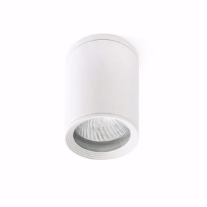 Faretto per esterno da soffitto gu10 220v ip44 cilindro metallo bianco