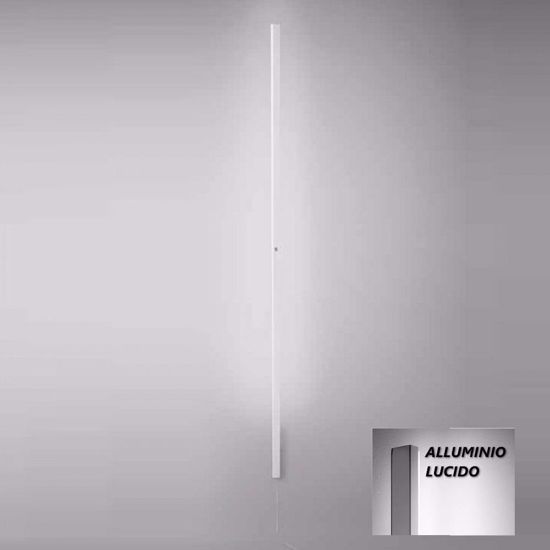 Xilema stilnovo applique led 25w 3000k moderno alluminio lucido