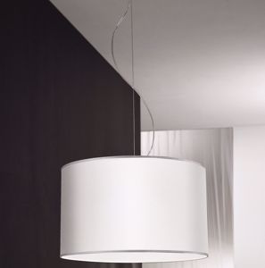 Antea luce zuna lampada a sospensione tessuto bianco pervinca  40cm