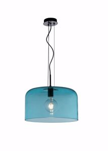 Lampada per tavolo da pranzo a sospensione vetro blu 40cm design originale