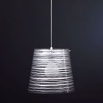 Lampadario per cucina moderna fili argento 42cm policarbonato