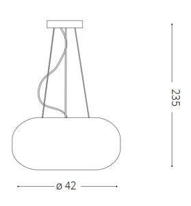 Lampadario da cucina moderna 42cm sfera vetro bianco satinato