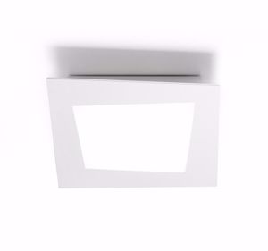 Plafoniera led moderna quadrata debra sforzin metallo bianco per soggiorno 18w