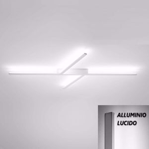 Xilema stilnovo plafoniera led 3000k alluminio lucido  