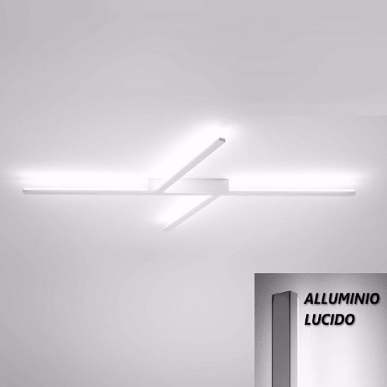 Xilema stilnovo plafoniera led 3000k alluminio lucido moderna design