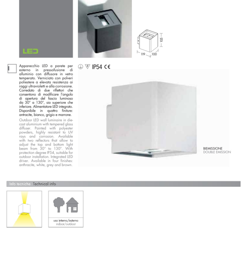 Applique da esterno marrone led 10w 3000k ip65