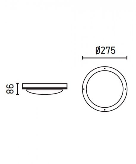 Plafoniera per esterno rotonda alluminio grigio ip54