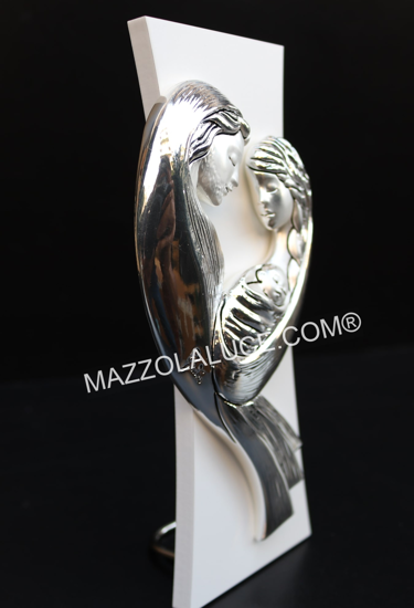 Capezzale sacra famiglia bianco argento classico