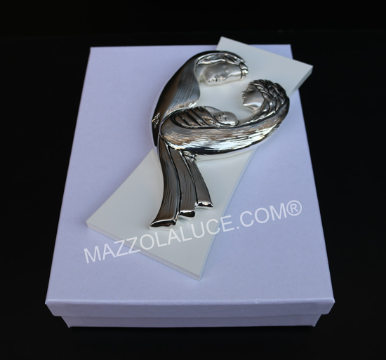 Capezzale sacra famiglia bianco argento classico