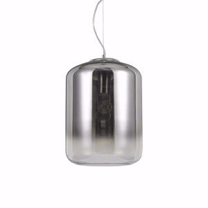 Ideal lux ken lampada a sospensione cilindro vetro cromo sfumato