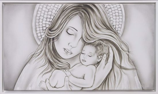 Capezzale capoletto maternita nascita 114x70 dipinto a mano cornice legno bianco