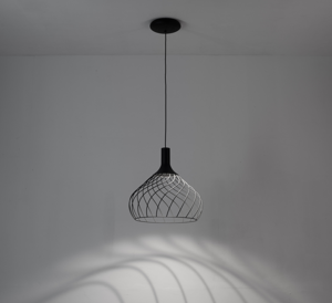 Mongolfier stilnovo lampada moderna a sospensione per salotto nera led 3000k