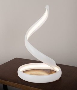 Vivida flame lampada da comodino abatjour led 12w 3000k design moderna bianca