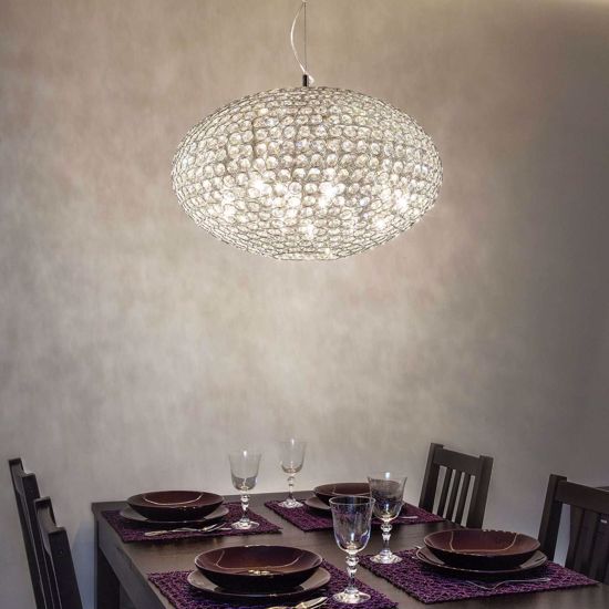 Ideal lux orion lampadario classico con cristalli per tavolo da pranzo