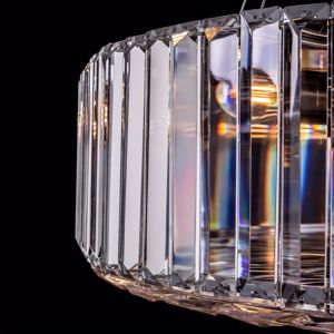 Lampadario a sospensione cilindro di vetri cristallo per soggiorno