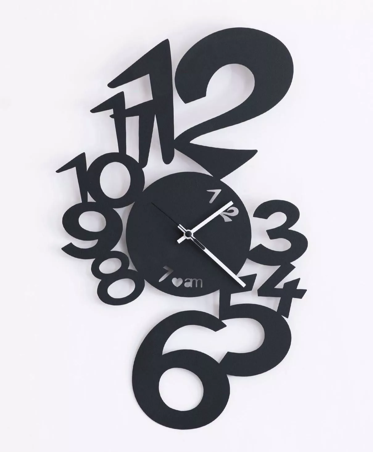 Orologio da Parete Silenzioso Nero in Metallo Design Contemporaneo 60x
