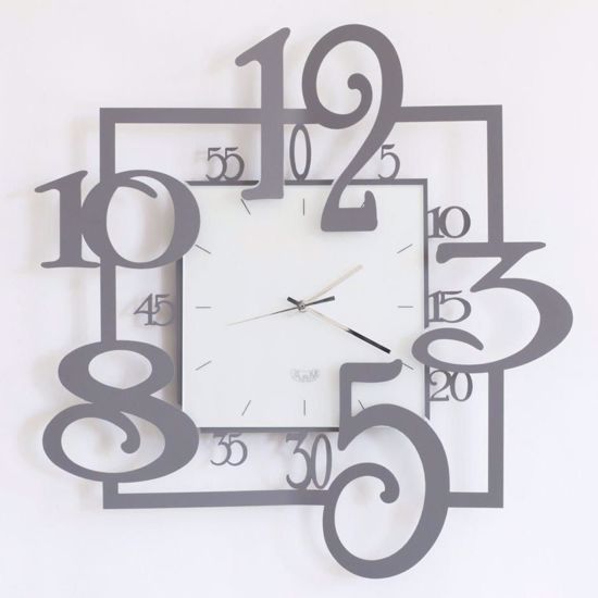Orologio da parete moderno 3d colore metallo ardesia bianco