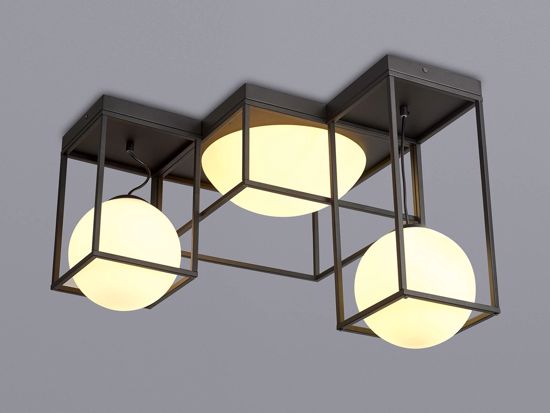Plafoniera moderna nera 5 luci design originale per soggiorno