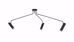 Lampada nera design da soffitto 3 luci faretti orientabili