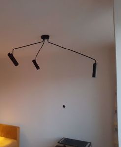 Plafoniera moderna per soggiorno luci nera orientabili