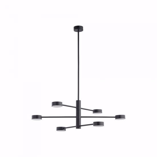Lampadario per soggiorno moderno nero design minimal luci girevoli
