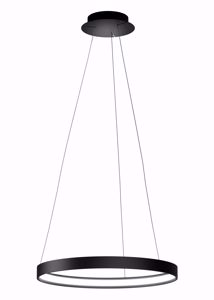 Anello sforzin lampadario moderno cerchio nero led 3000k per salotto