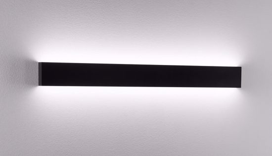 Isyluce applique nero led 36w 3000k 89cm metallo rettangolare moderno