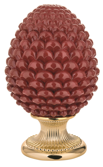 Grande pigna ceramica rosso oro soprammobile h35cm alta qualit&agrave;