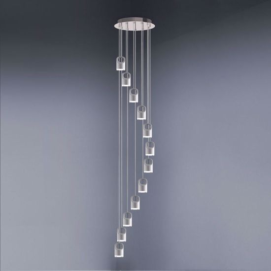 Lampadario a cascata bianco design moderno vivida bag led 38w 3000k