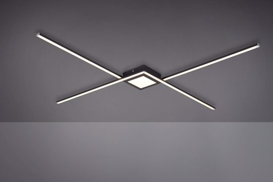 Plafoniera nera led 27w 3000k dimmerabile 102cm design moderna per soggiorno