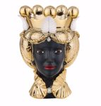 Scultura testa di moro femminile oro ceramica alta qualit&agrave;