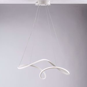 Lampadario intreccio bianco design moderno luce led 44w 4500k bianco naturale