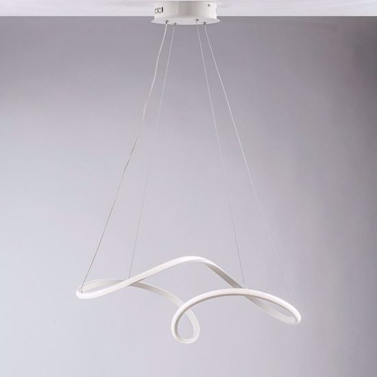 Lampadario intreccio bianco design moderno luce led 44w 4500k bianco naturale