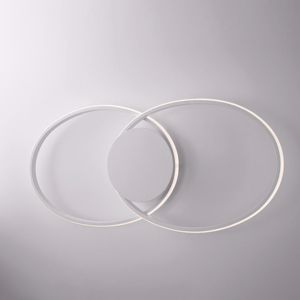 Plafoniera cerchi bianca led 4500k luce naturale design moderna
