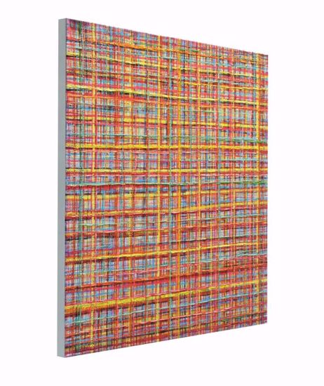 Quadro astratto tela 100x100 per soggiorno multicolore fatto a mano moderno