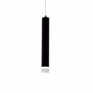 Lampada nera a sospensione per comodino cilindro led 5w 4000k