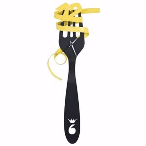 Orologio da cucina moderno forchetta metallo nero giallo